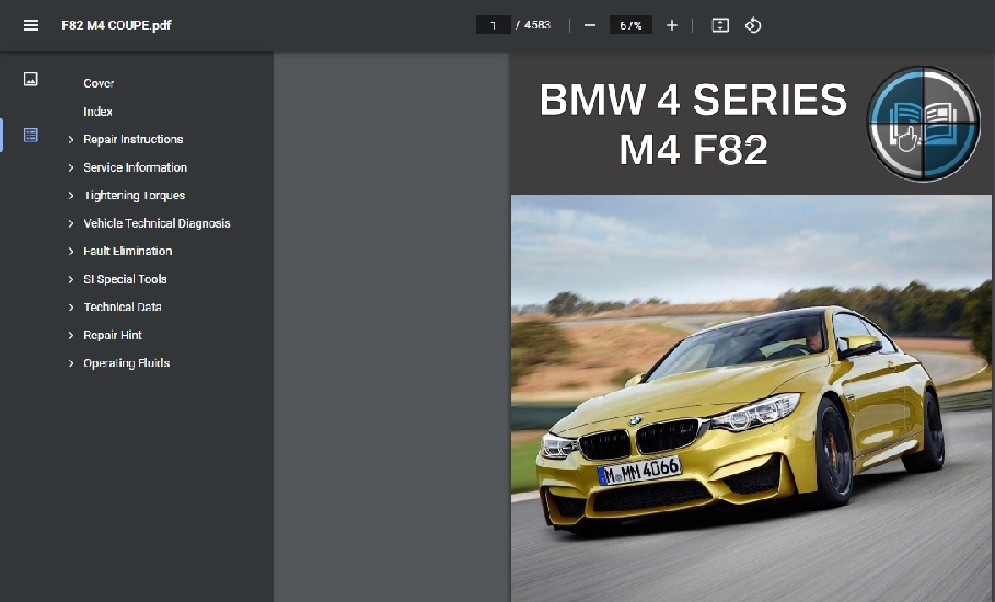 BMW F82 M4 COUPE ワークショップマニュアル 整備書 Mシリーズ 4series ※配線図は別途 _画像1