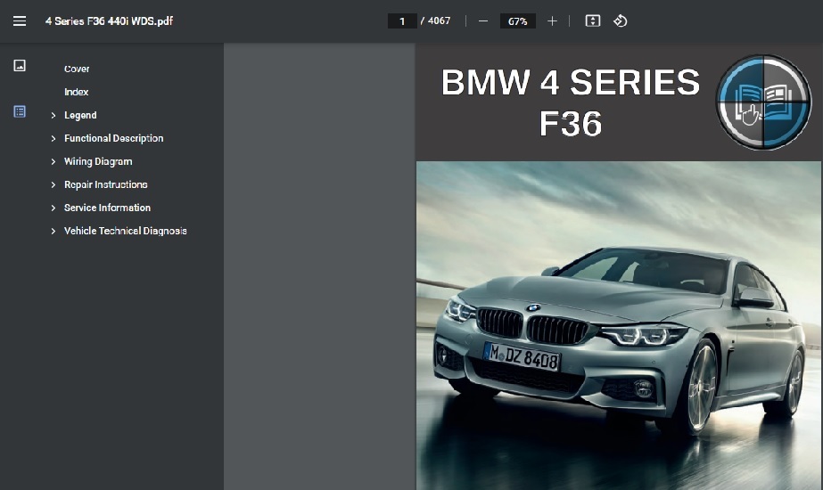 BMW F36 グランクーペ 440i カラー配線図 整備書_画像1