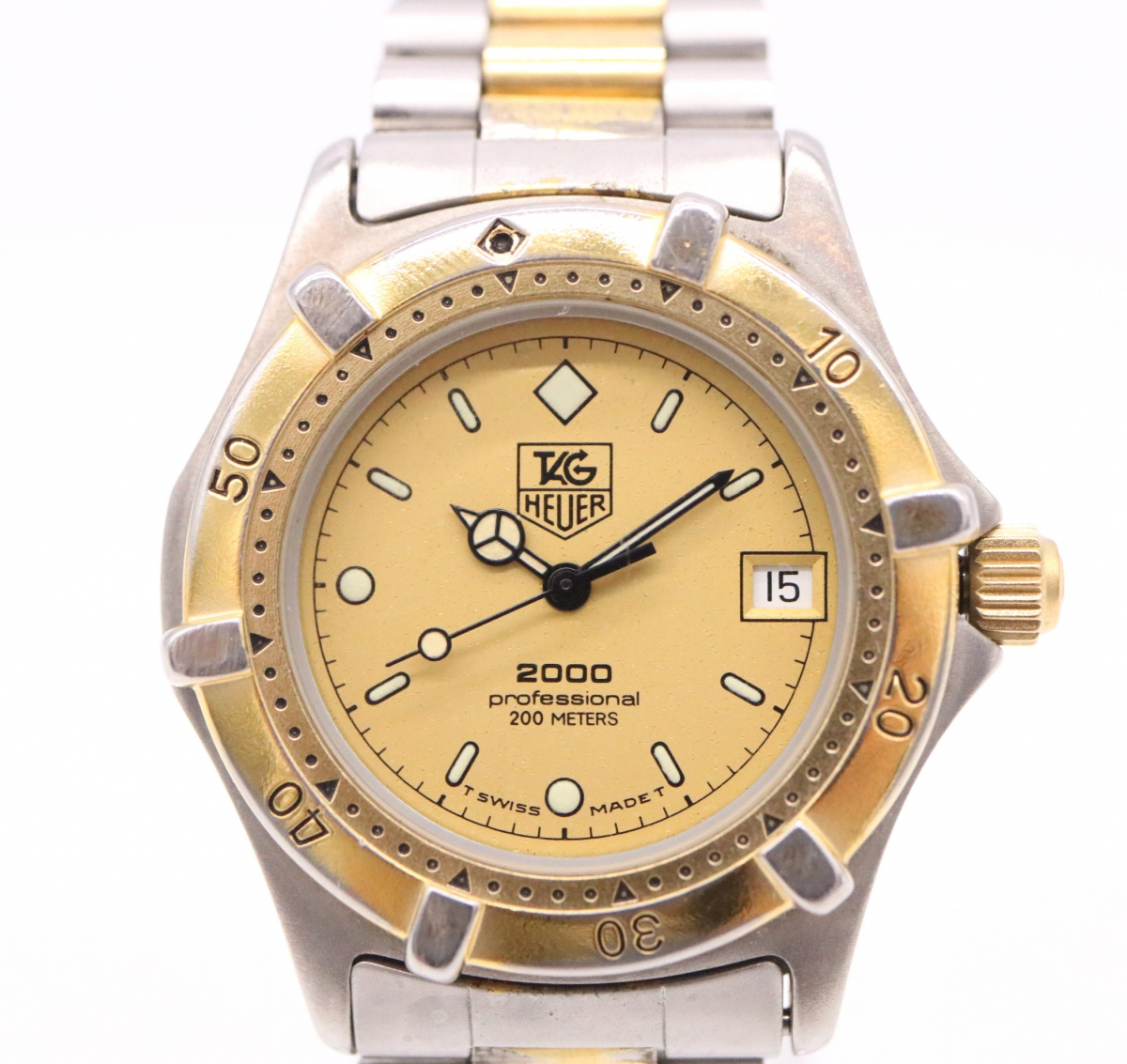 [to.]TAGHEUER TAG Heuer Professional 200M 2000 Date Gold face 964.013 boys men's wristwatch AF069DEM17
