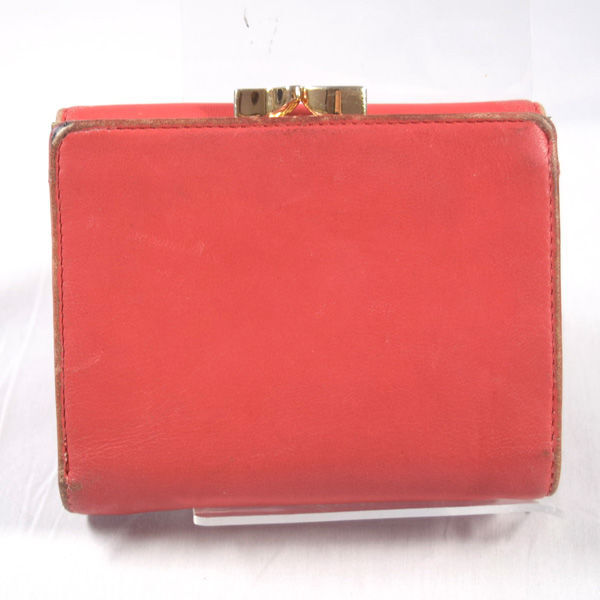 ■ ヴィヴィアンウエストウッド ORB 口金 二つ折り財布 レザー 赤 (0990010268)_画像2