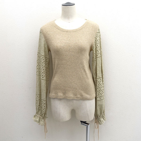 * See by Chloe sleeve switch rib cut and sewn sleeve race beige size XS S7SJH14_S7S100 ( lady's ) tops (0220451975)