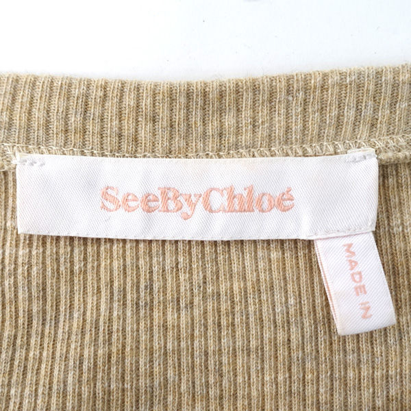 * See by Chloe sleeve switch rib cut and sewn sleeve race beige size XS S7SJH14_S7S100 ( lady's ) tops (0220451975)