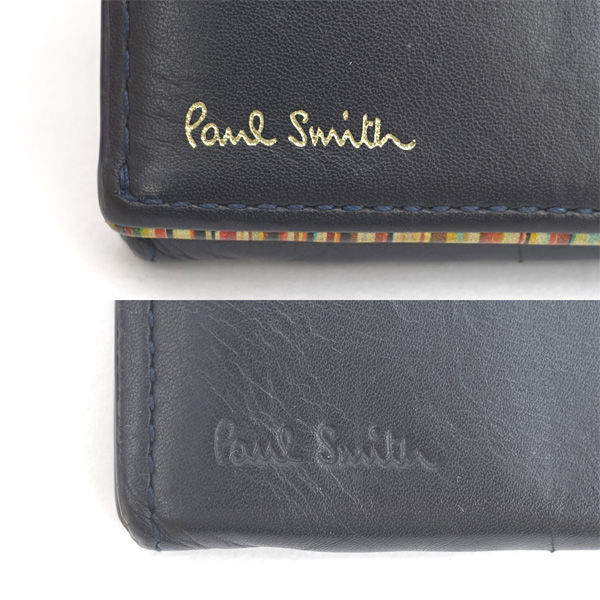 ■ ポールスミス 二つ折り 長財布 ブラック レザー (0990012777)_画像6