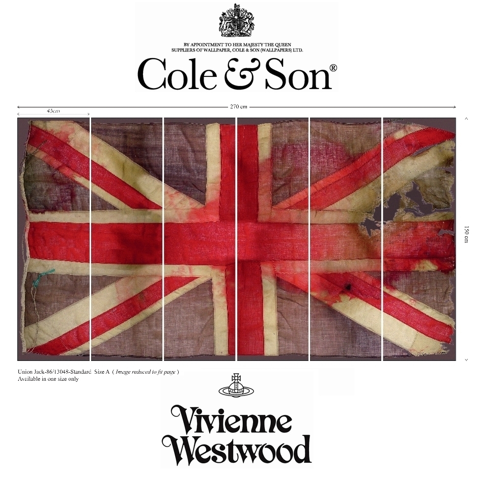 Paypayフリマ 希少 生産終了 Cole Son コールアンドサン ユニオンジャック 壁紙 Union Jack ヴィヴィアンウエストウッド Vivienne Westwood