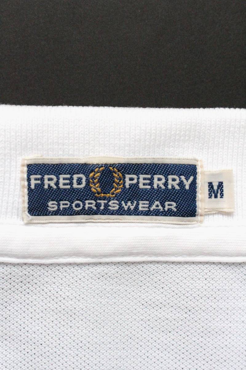 月桂樹 総柄 刺繍★FRED PERRY M2107 鹿の子 ポロシャツ M 白 ホワイト 半袖 ヒットユニオン フレッドペリー レア ロゴ ._画像5