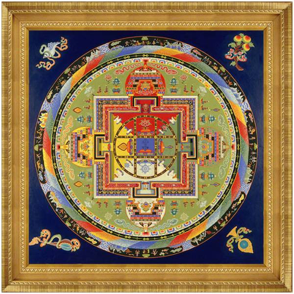 卍仏教美術　◆曼荼羅◆　仏画　チベット密教　２０ｃｍ　 　　 検索；アート ヨガ ヒーリング リラックス　A_額縁は付属しません。