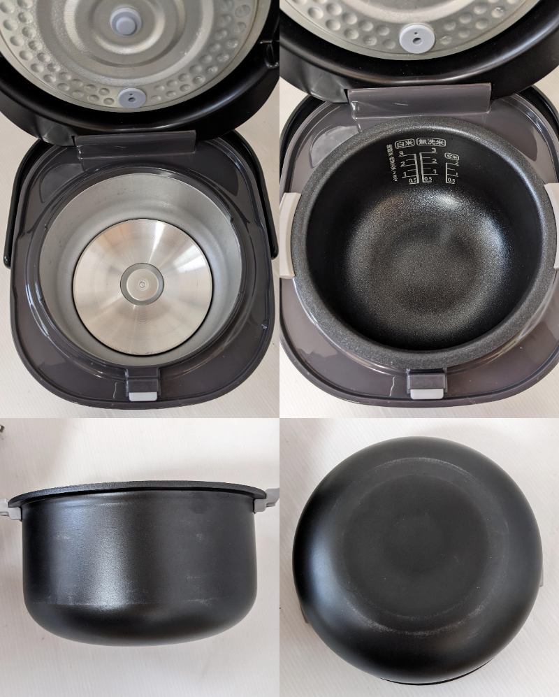 a678 SHARP シャープ マイコン ジャー 炊飯器 0.54L 3合炊き KS-C5L ブラック 2017年製 中古の画像10