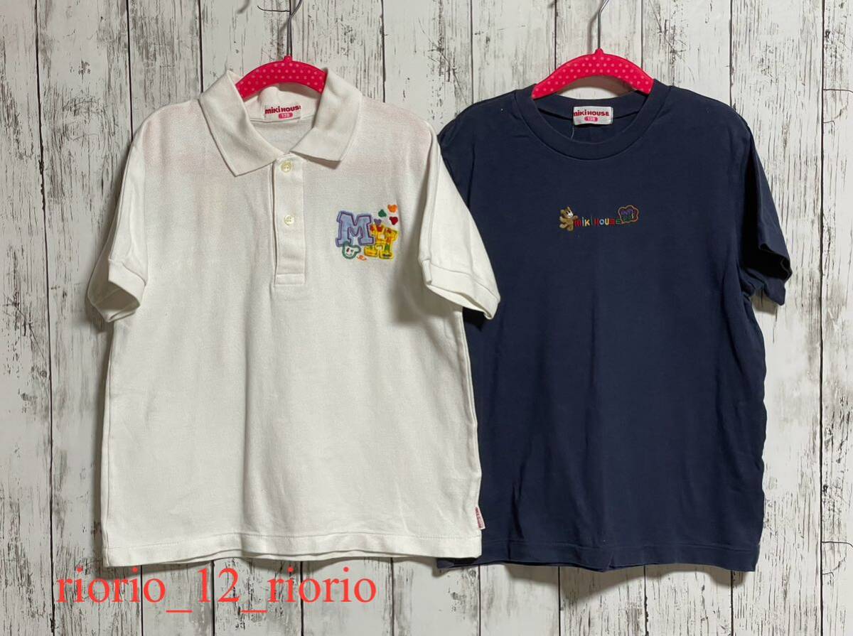 582 MIKIHOUSE Miki House man set sale polo-shirt with short sleeves crew neck T-shirt 2 pieces set size130