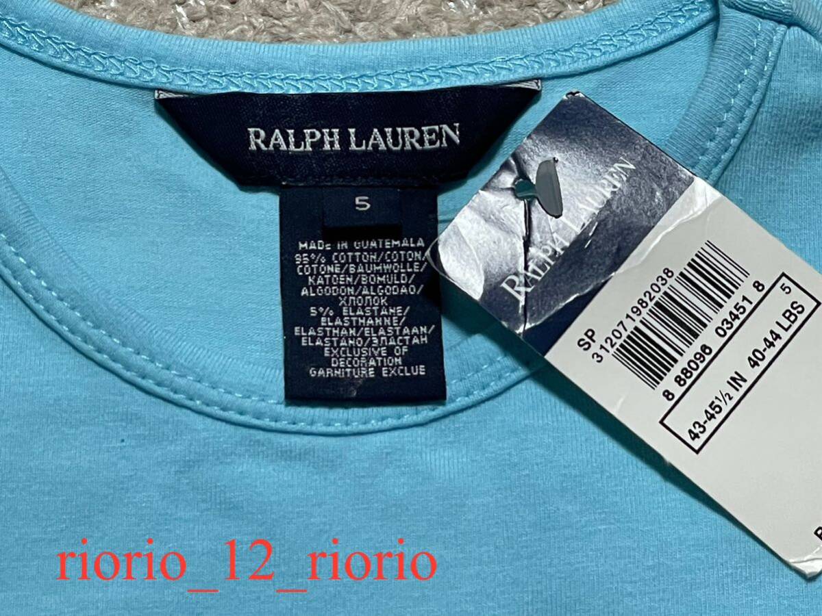 503 新品 RalphLauren ラルフローレン クルーネックTシャツ ワンポイントポニー size5の画像5