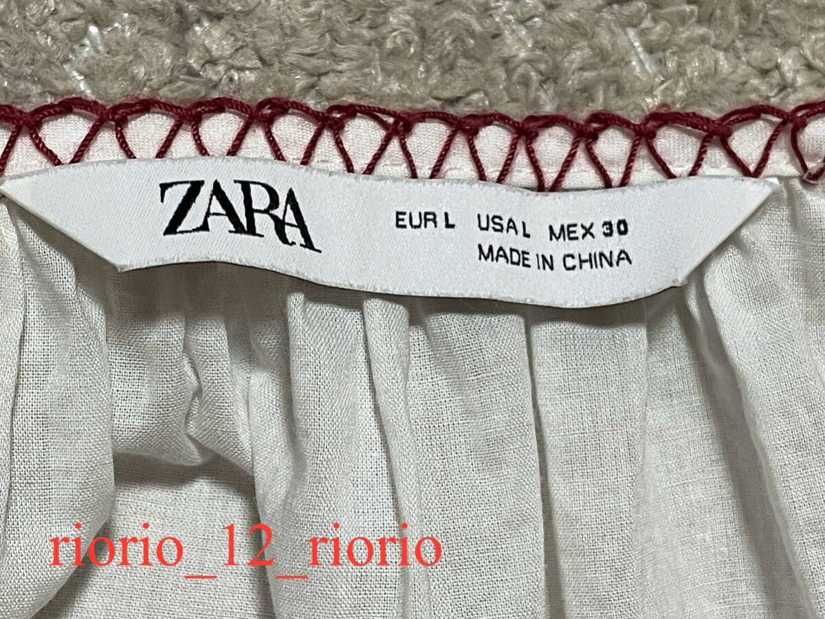 589　ZARA　ザラ　エスニックスキッパーシャツワンピース　ロング丈ワンピース　刺繍　sizeUSA表記L_画像7