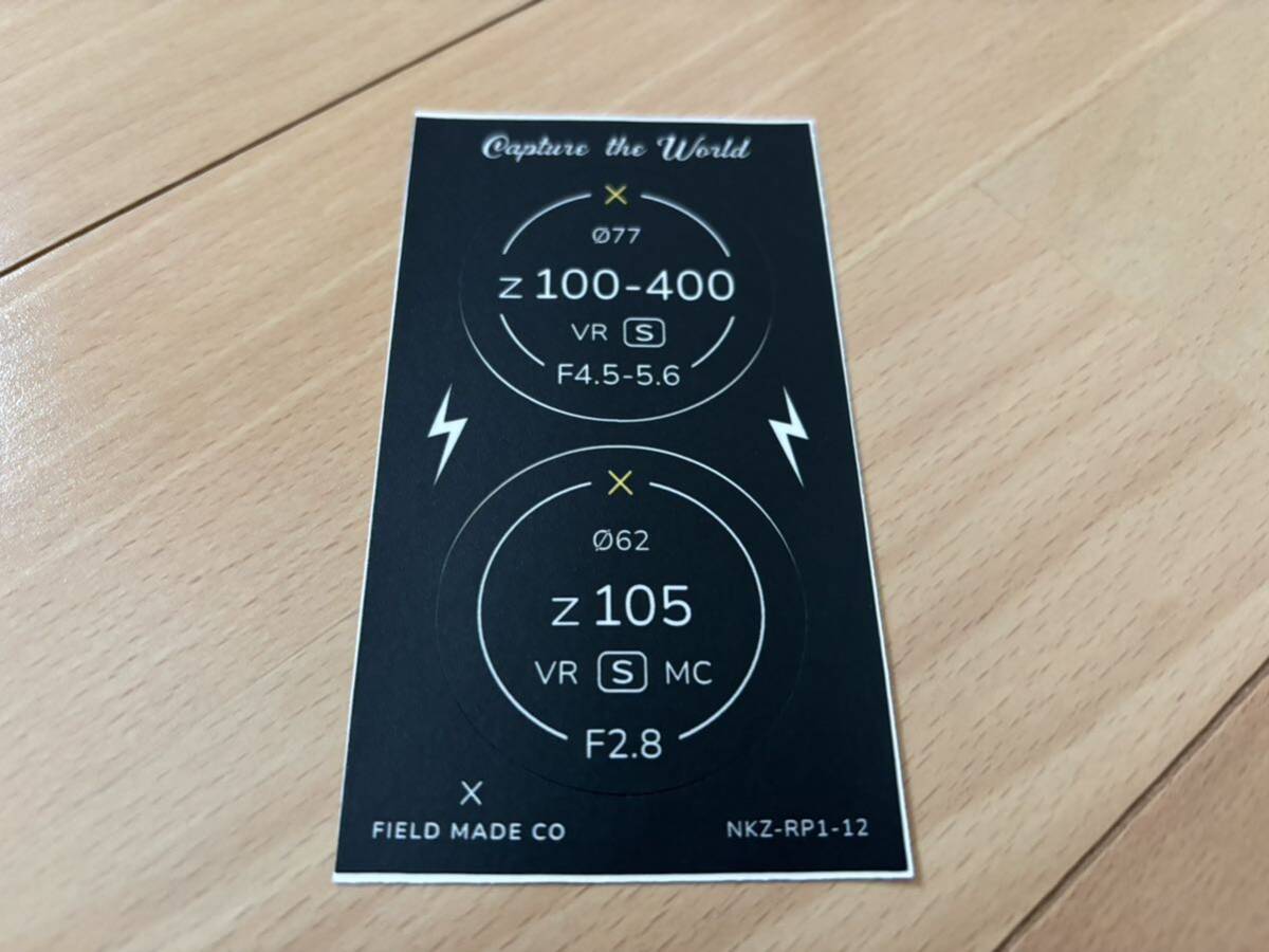 【新品未使用】　FIELD MADE フィールドメイド レンズキャップ用 インジケーター ステッカー　ニコン Z 100-400、105_画像1