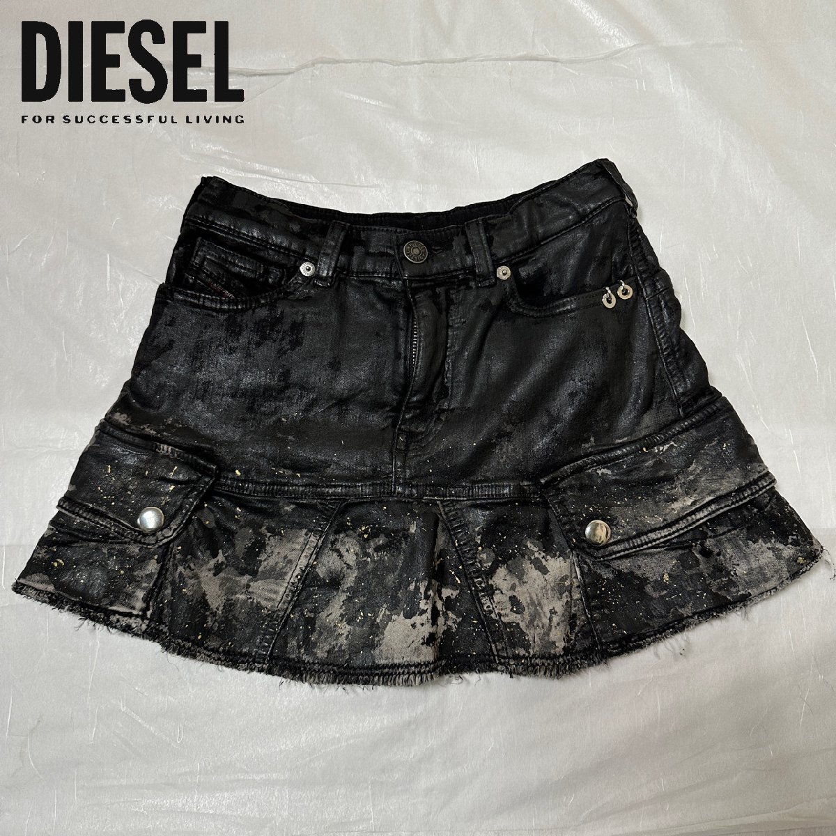 正規品/サンプル品/未使用/130cm■アウトレット品■定価30,800円■DIESEL KID ディーゼル キッズ ジョグジーンズ フレア スカート P43_画像1