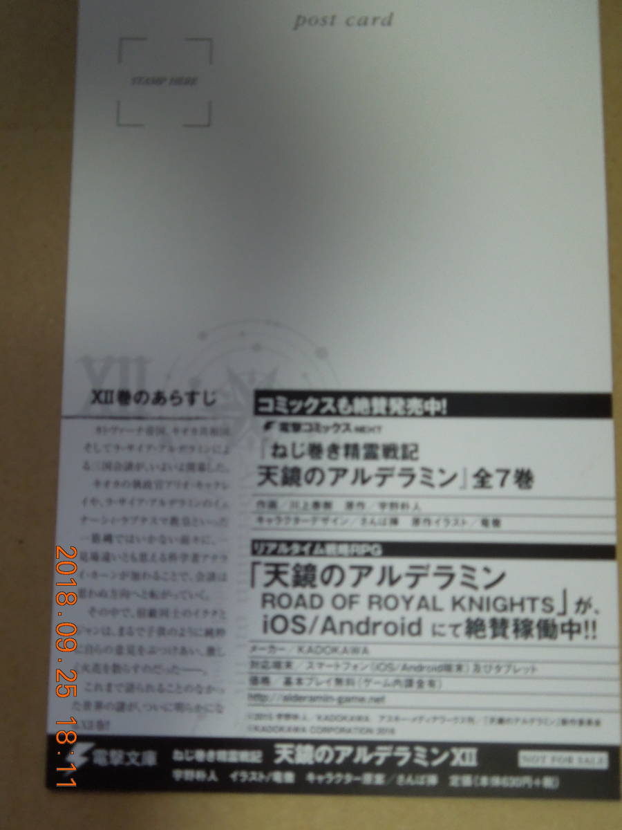 ねじ巻き精霊戦記 天鏡のアルデラミン 第12巻 ポストカード / 宇野朴人 竜徹_画像2