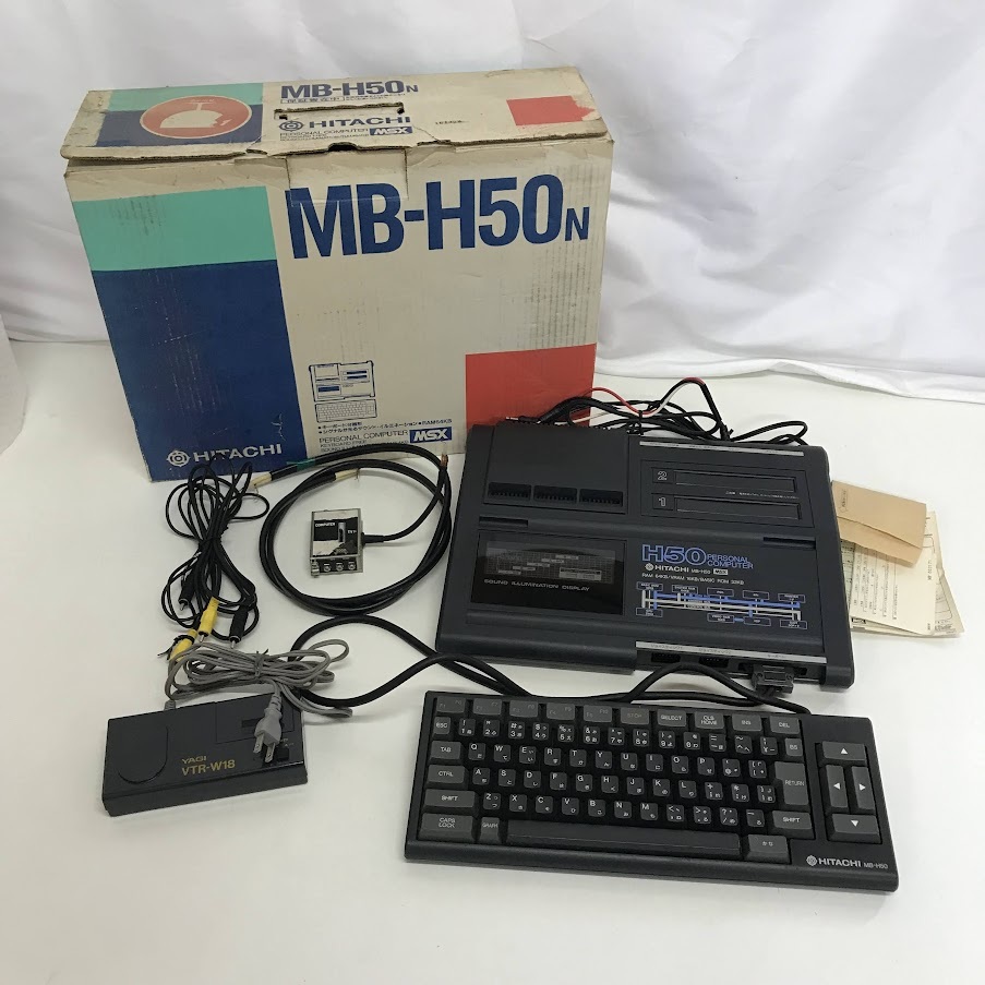 *HITACHI MSX MB-H50 personal computer PERSONAL COMPUTER Hitachi keyboard attaching game machine VTR-W18 rare rare retro 