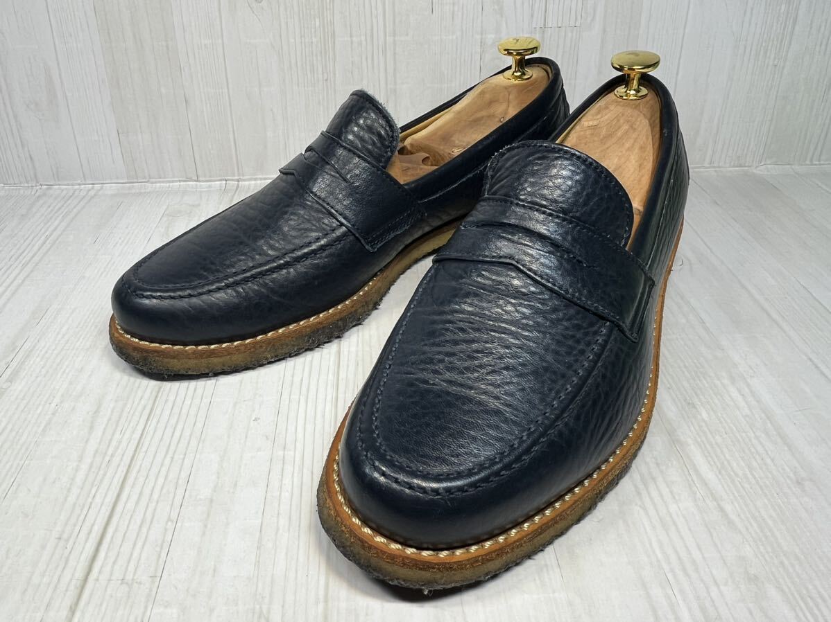 beautiful goods *hiroshi tsubouchi × EDIFICE Loafer 6≒23.5~24.0cmhirositsu bow chi Edifice navy leather shoes 