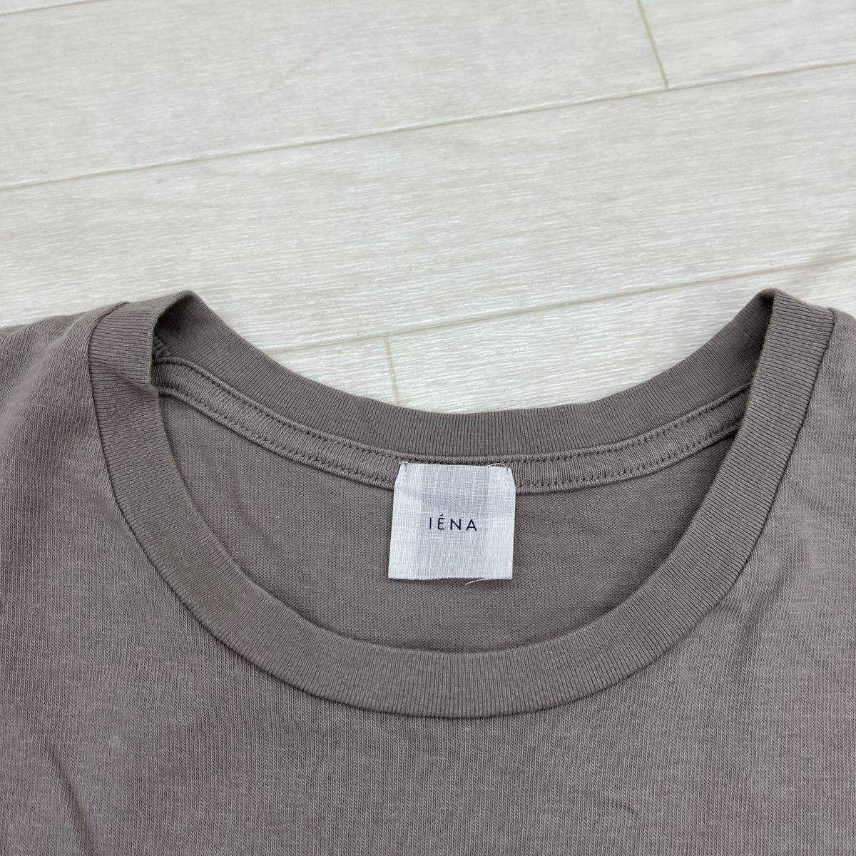 1438◎ 日本製 IENA イエナ トップス カットソー Tシャツ 半袖 クルーネック 文字 プリント カジュアル ベージュ レディース_画像3