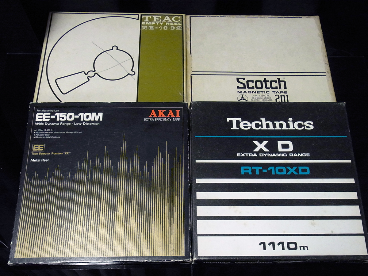 TEAC ティアック AKAI アカイ Technics テクニクス 10号 オープンリールテープ 4本セット ジャンク品 メタルリールの画像1