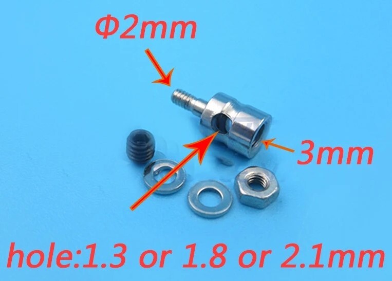1.3mm プッシュ ロッド アジャスター (5セット) コネクター 金属製 リンケージ ストッパー サーボ_画像4