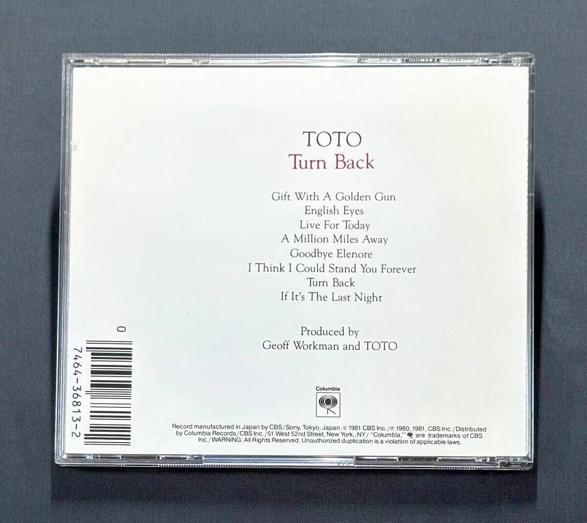 【CK36813】TOTO/ターン・バック　COLUMBIA　TOTO/Turn Back_画像2