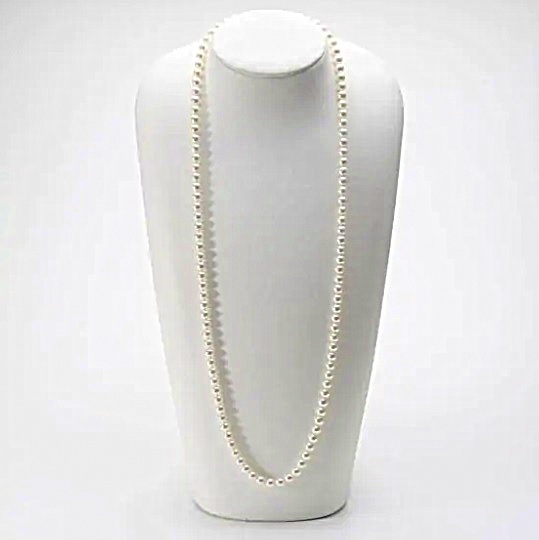 特売　高値のアコヤ真珠　敢えて破格値で特売　 照り巻きの綺麗なあこやパールロングネックレス７ｍｍ前後　８２cm　_画像6