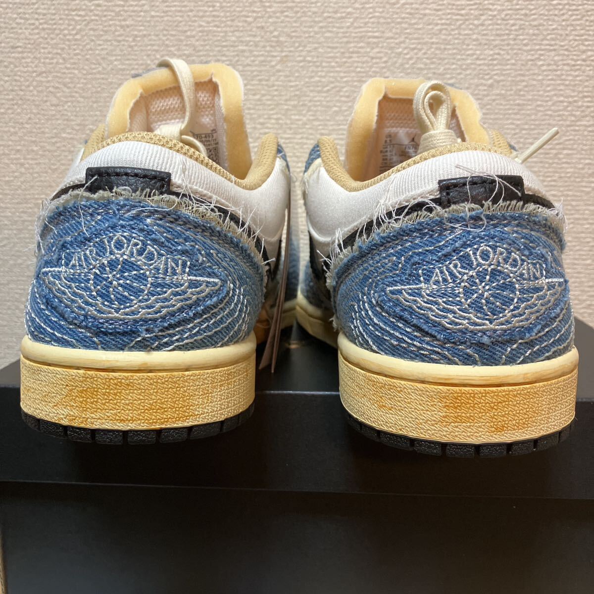 新品 未使用 黒タグ NIKE AIR JORDAN1 LOW SE nike air jordan1 low se 26.5cm FN7670 493 world make japan デニム 刺し子_画像5