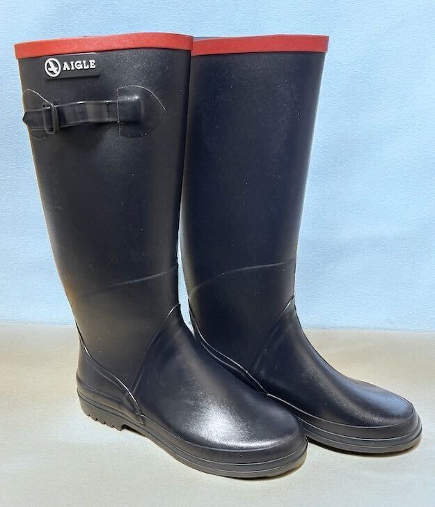 【未使用品】AIGLE エーグル レインブーツ　ラバーブーツ　ブラック　サイズ37（23.5㎝）レディース　高さ約38cm_画像2