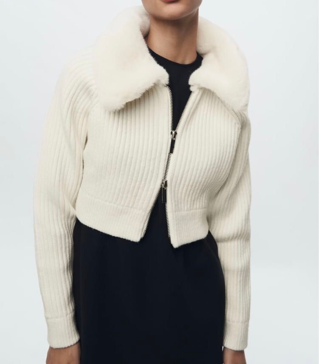ZARA ザラ フェイクファーカラー ニットセーター M|Yahoo ZARA ザラ フェイクファーカラー ニットセーター M|Yahoo
