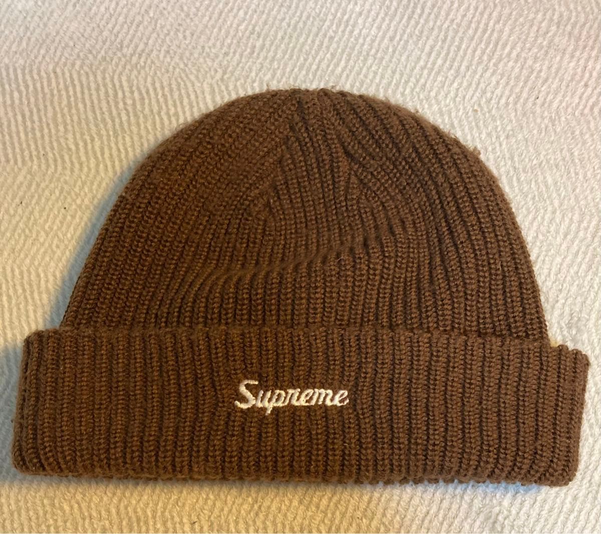 supreme ビーニー　茶色 ニット帽