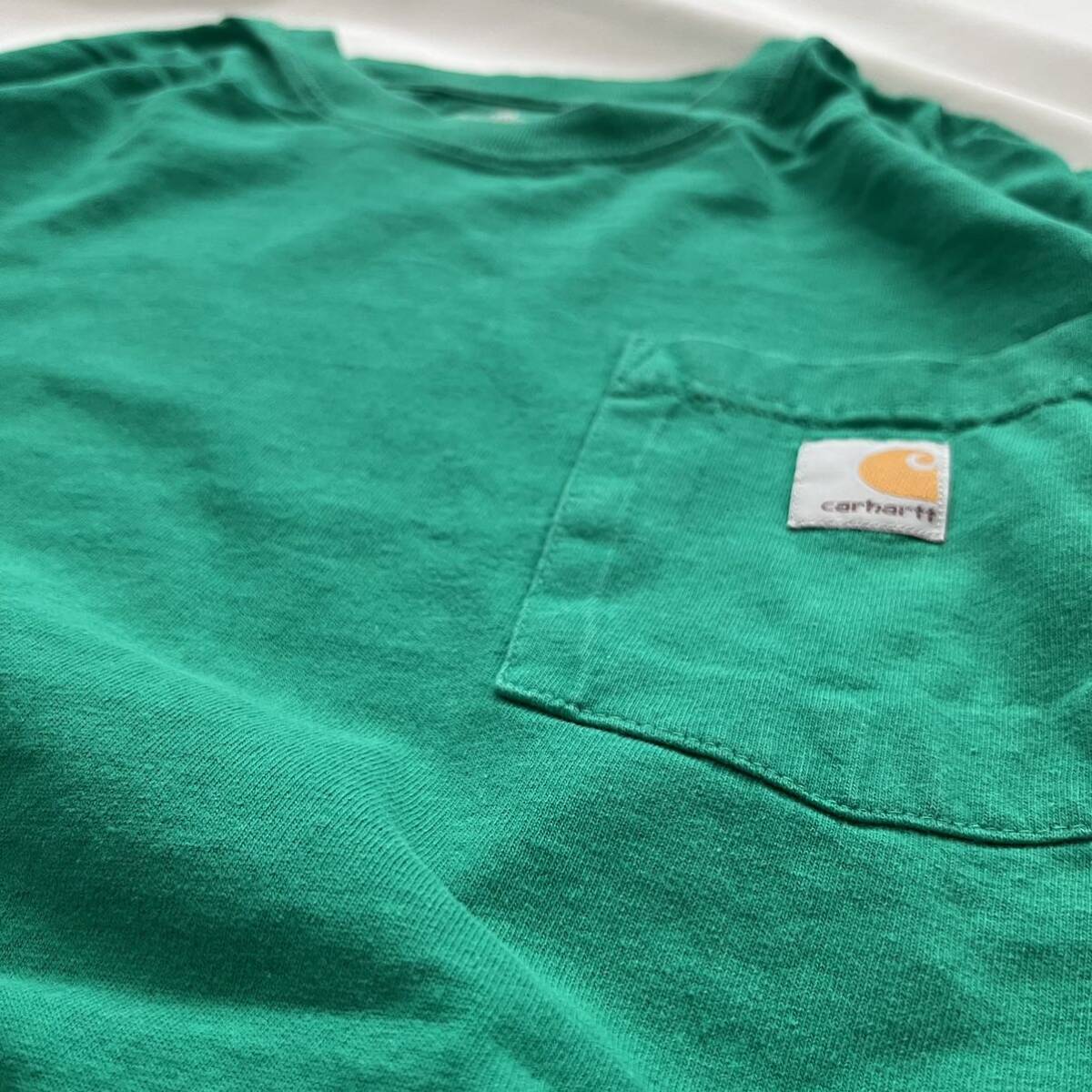 カーハート Carhartt Tシャツ 古着 コットン 半袖 ポケットTシャツ 送料込 緑 グリーン Lサイズ Mexico