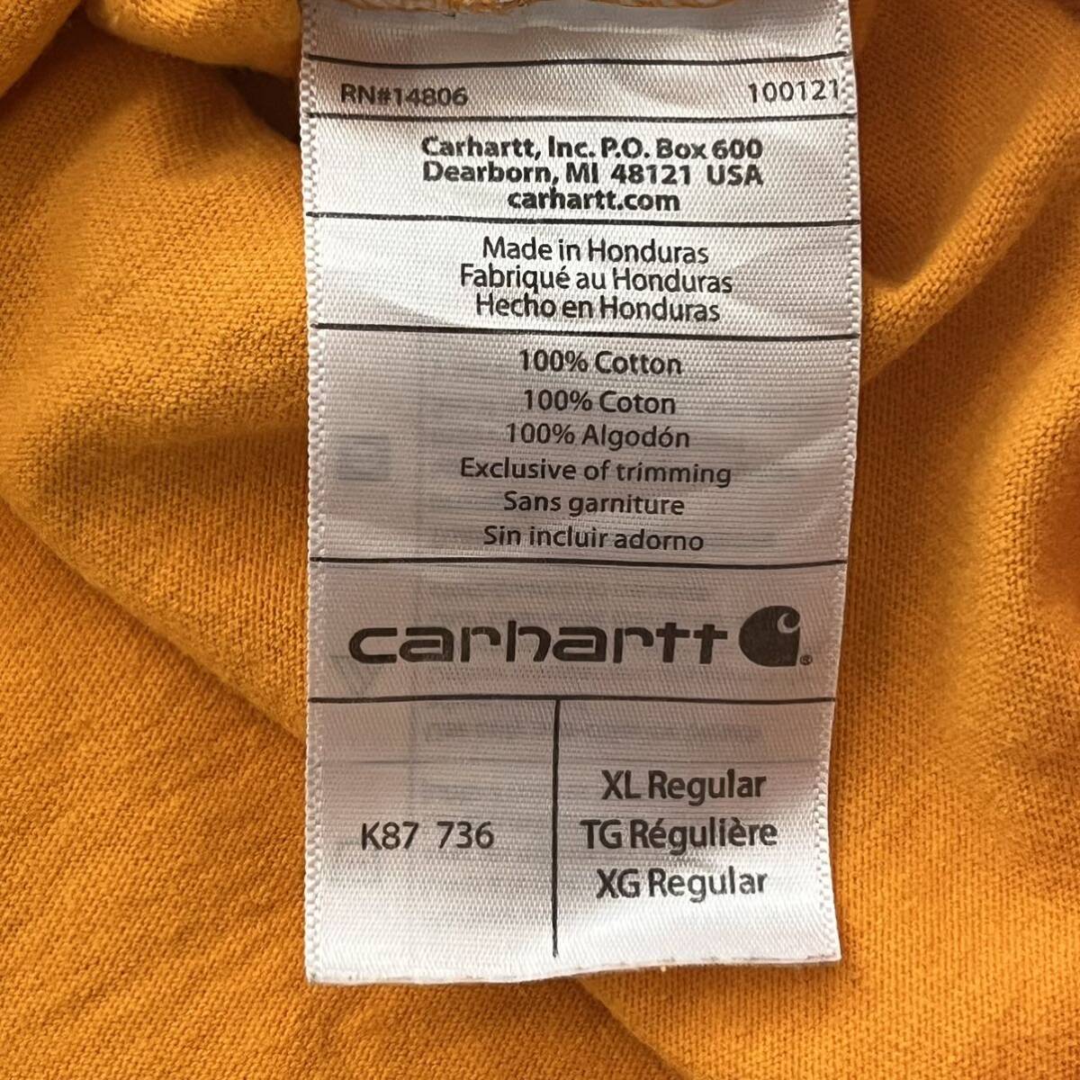 【訳あり】 カーハート carhartt 半袖 Tシャツ ポケットTシャツ T-SHIRT トップス XLサイズ 刺繍ロゴ 送料込_画像10
