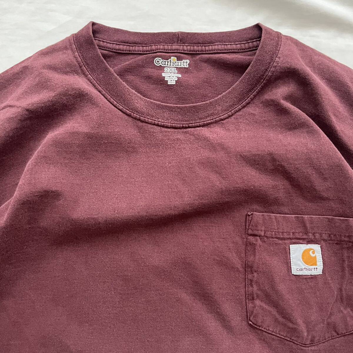 カーハート Carhartt 古着 ポケット Tシャツ 2XLサイズ コットン 綿 送料込 刺繍ロゴ ストリート