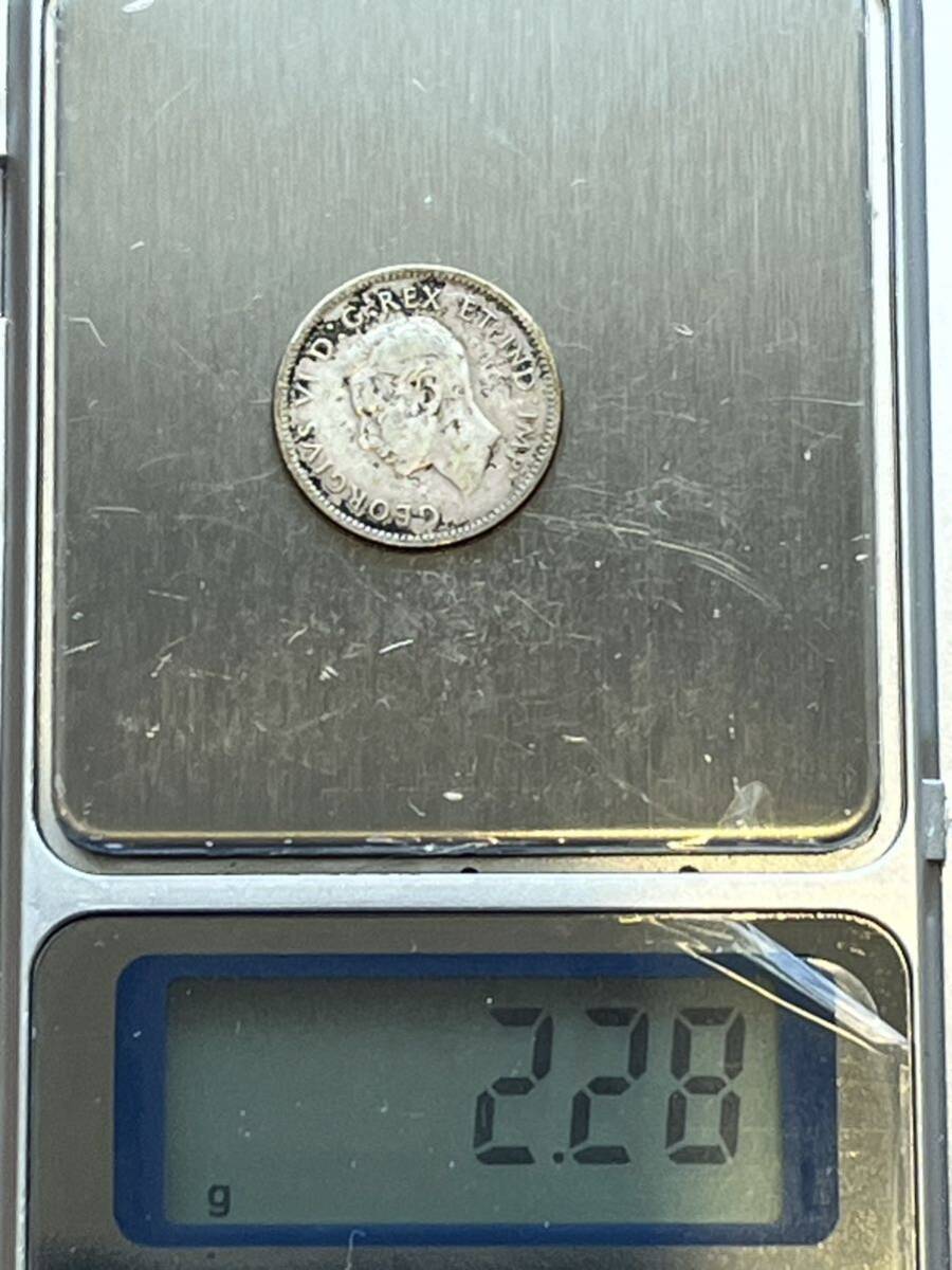 カナダ連邦 ジョージ６世 １０セント銀貨 1944 メイプルリーフタイプの画像3