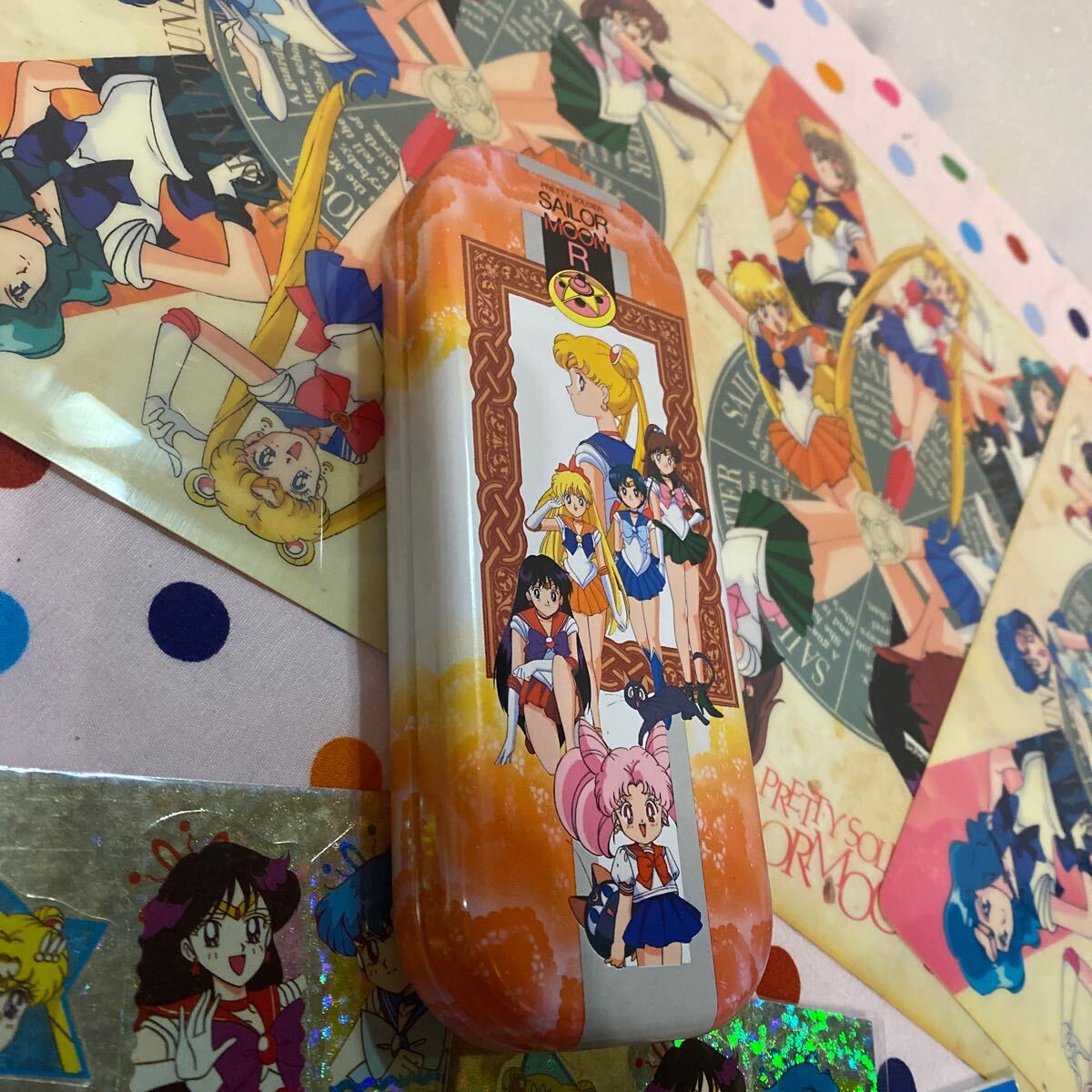  Sailor Moon together Showa Retro under bed writing brush box seal 