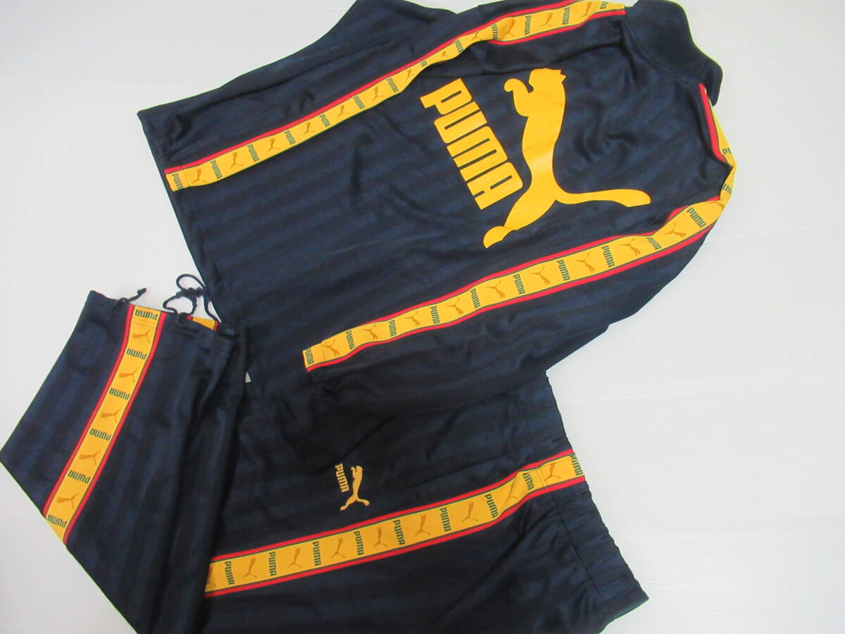 90s Vintage made in Japan Puma PUMA print setup jersey XO O top and bottom big size hit Union company handling 