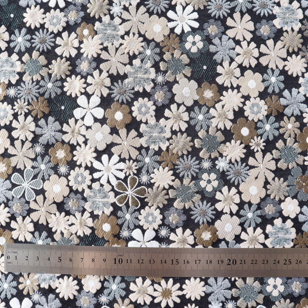 ゴブラン織り ジャガード織り 生地 花柄 小花 ボタニカル ベージュ J13Aの画像9