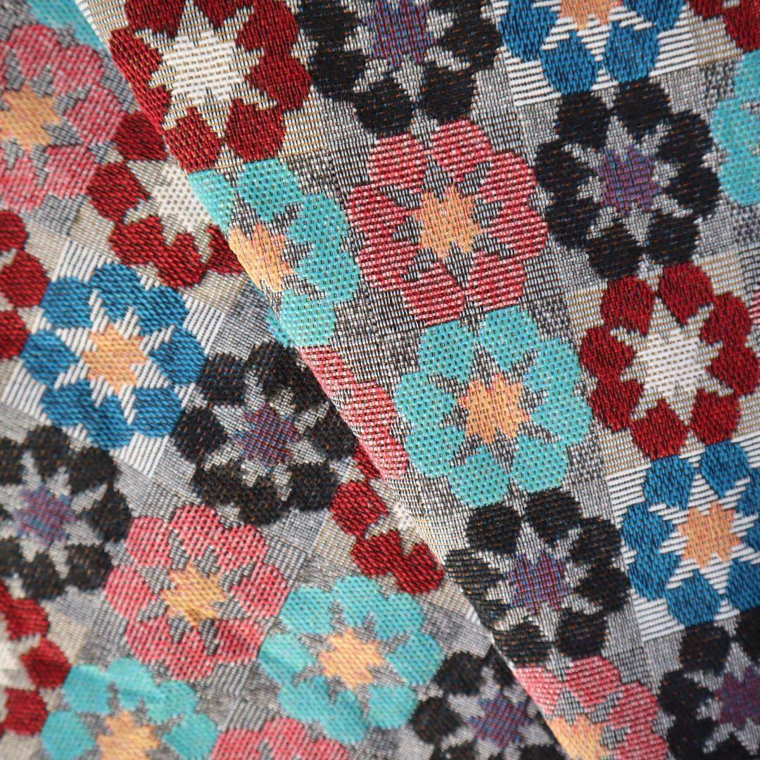ゴブラン織り生地 ジャガード織り お花柄 幾何学柄 150×50cm J87_画像3