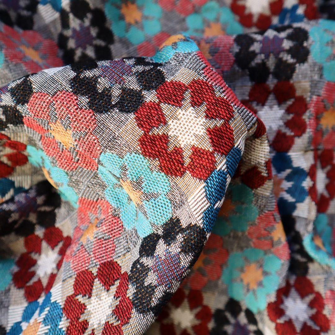 ゴブラン織り生地 ジャガード織り お花柄 幾何学柄 150×50cm J87_画像4