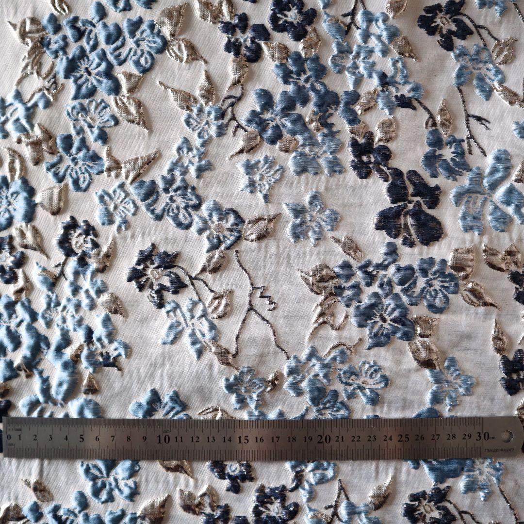 ラメジャガード織り生地 ゴブラン織り お花柄 140×50cm J51A_画像10