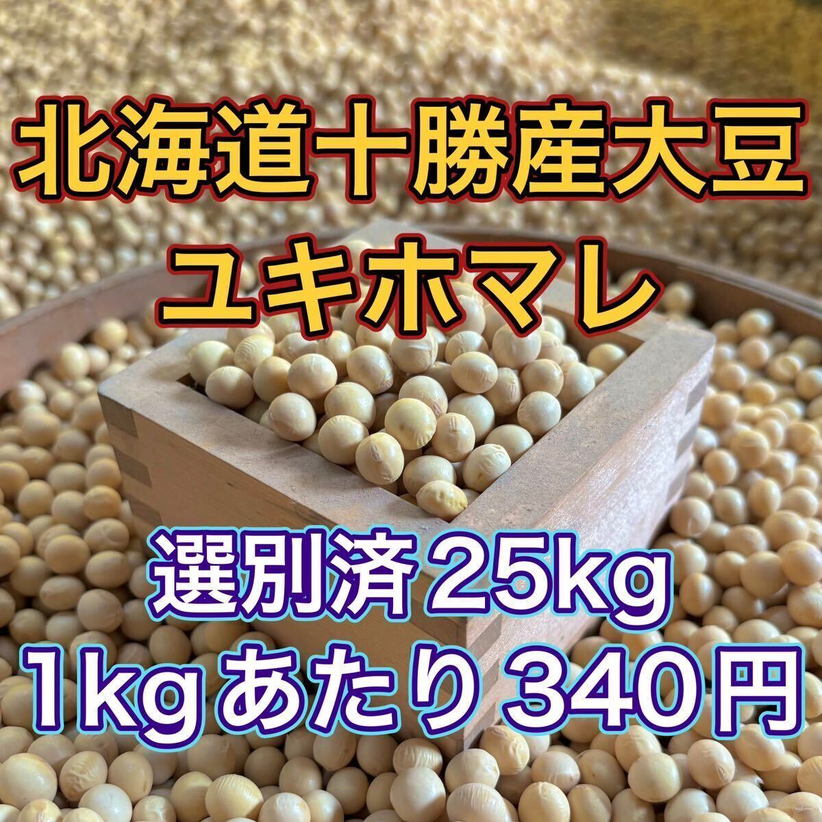 大人気 北海道産 大豆 25kg 匿名配送 自家製 味噌 納豆 豆腐 豆乳 国産 小豆 ユキホマレ_画像1