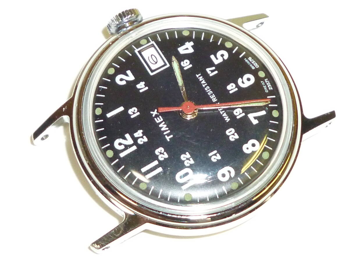 1970\'s Britain made Timex TIMEX military Vintage watch wristwatch hand winding date men's boys 24 hour face operation goods beautiful goods 