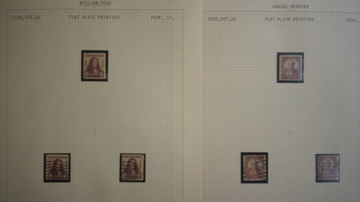 1932年～1935年アメリカ未使用、使用済み切手_画像3