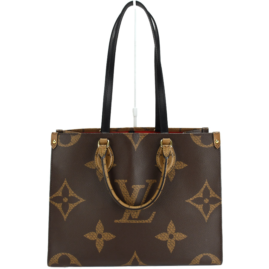 ルイヴィトン LOUIS VUITTON モノグラム ジャイアント オンザゴーMM M45321 リバース ハンドバッグ トート 2way ショルダー ブラウン 中古_画像3