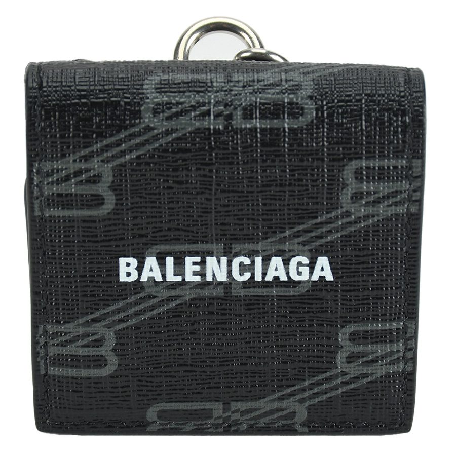 BALENCIAGA バレンシアガ イヤフォンケース イヤホンケース AirPods Pro エアポッズ 702589 ネックストラップ ブラック 黒 PVC ロゴ 未使用_画像3