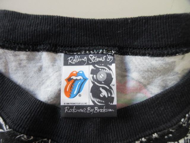 ROLLING STONES `89 USA made low ring Stone z Vintage T-shirt SIZE2 MADE IN USA