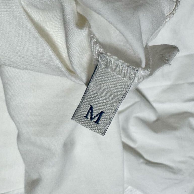 ◆MONCLER◆ 中古 モンクレール パイル地 刺繍ロゴ 裾フリル 異素材MIX Aライン 半袖Tシャツ カットソー サイズM レディース ホワイト_画像9