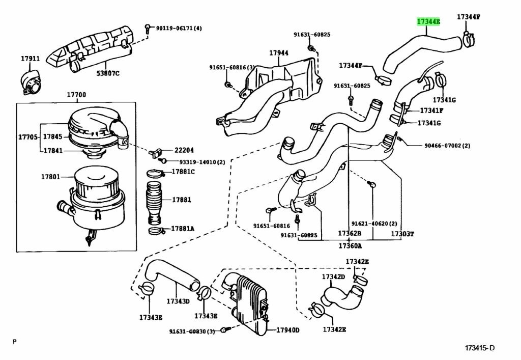 新品未使用 トヨタ純正 100 ランドクルーザー ランクル エアクリーナーホース TOYOTA Genuine Land Cruiser Air Hose No.4 OEM_画像2