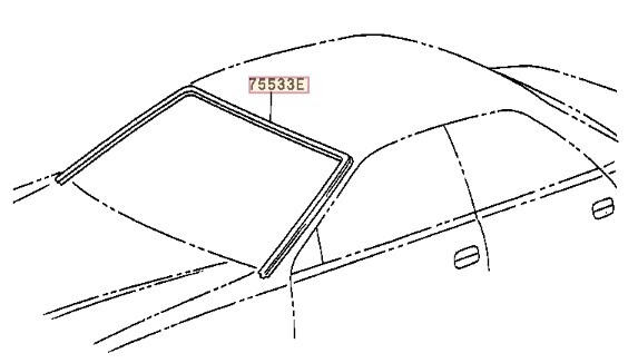 未使用品 トヨタ純正 マーク2 チェイサー JZX100 フロント ガラス モール モールディング ウェザーストリップ CHASER WINDSHIELD MOLDING_画像2