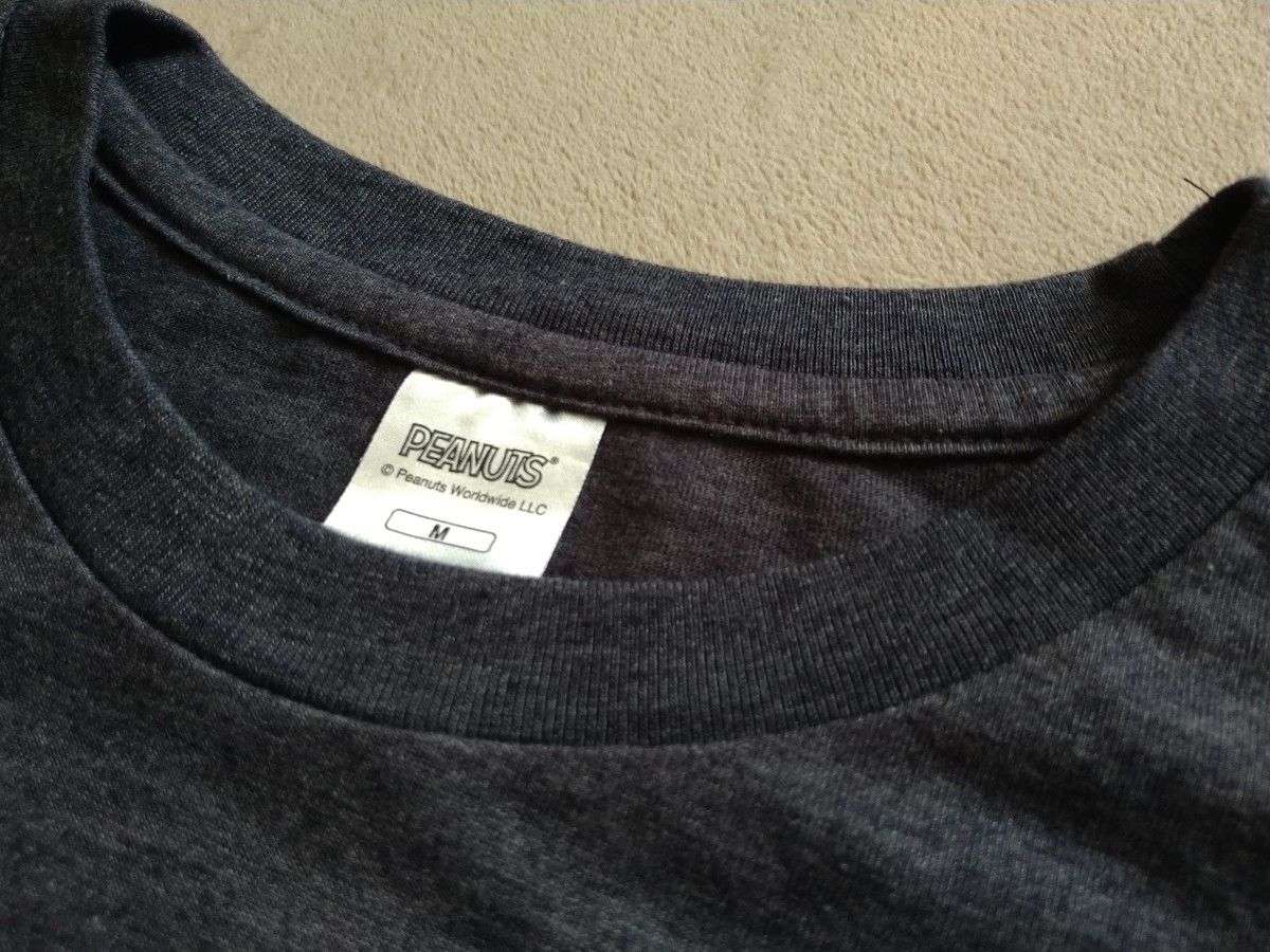USED　【　スヌーピー　PEANUTS　】　Tシャツ　半袖　プリント　半袖Tシャツ　トップス　ウッドストック　Mサイズ　グレー