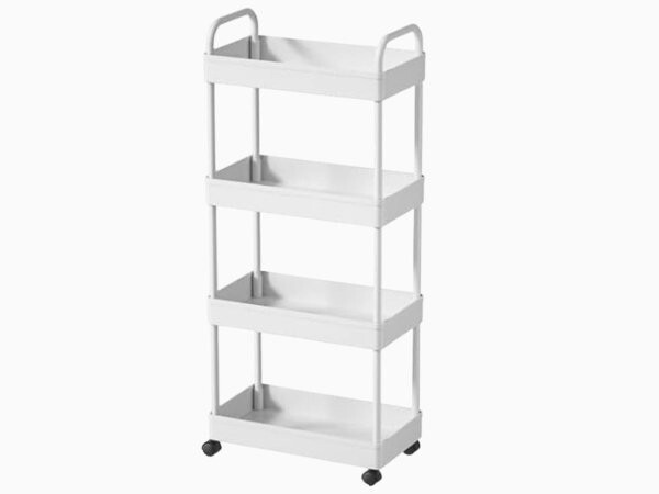 1 jpy start SVOHZAV kitchen wagon sliding type storage Cart with casters rack small articles food seasoning .. interval Wagon white D01857