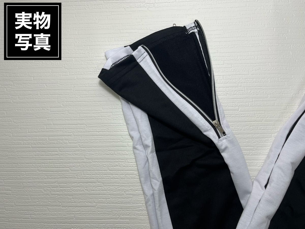 ジョガーパンツ スキニー スウェット XL 黒 サイドライン パンツ 韓国 ステッチ ゆったり カジュアル ライン
